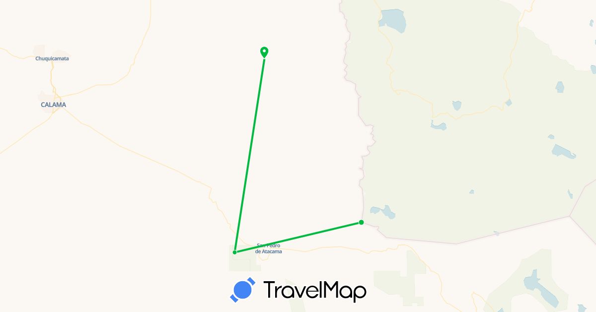 TravelMap itinerary: bus in Chile (South America)